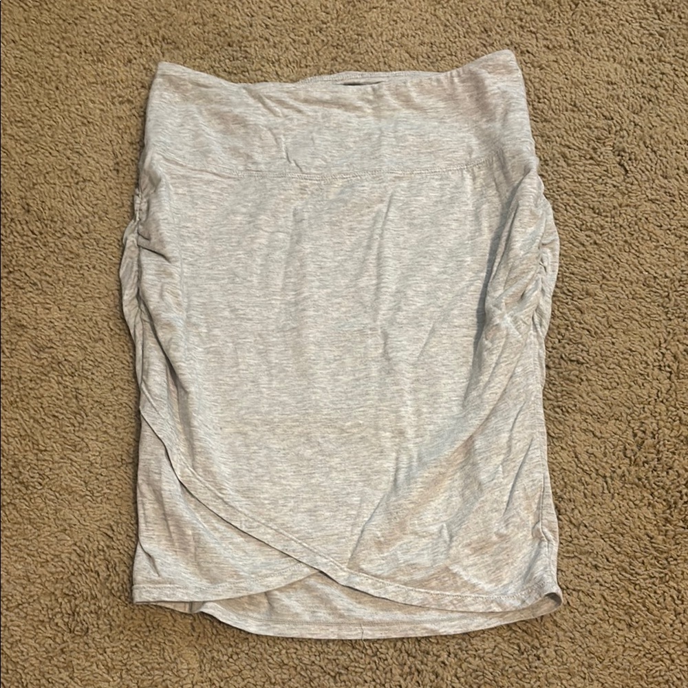 Athleta Gray Ruched Wrap Pencil Skirt